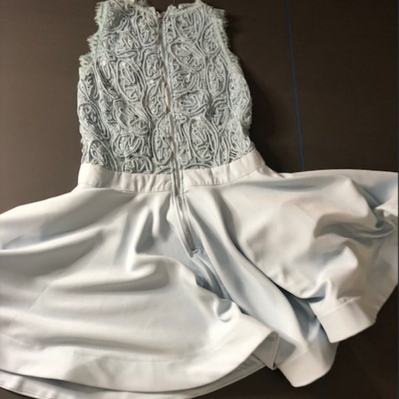 Honey Chelsea Light Blue Fit And Flare Dress - Picture 1 of 2